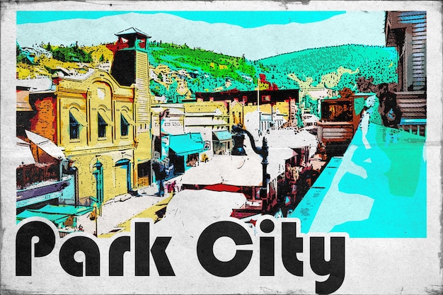Park City Cartão postal de viagem vintage