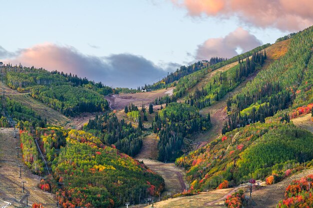 Park City, Utah, EE.UU. Laderas de otoño