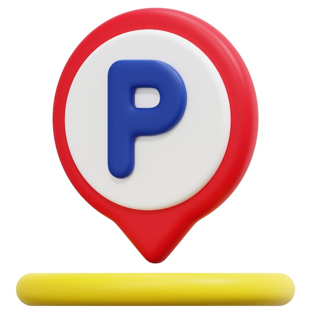 Foto parkplatz 3d-render-symbol-illustration