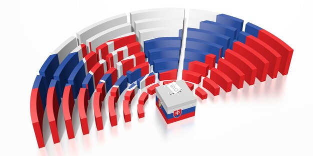 Foto parlamentswahl in der slowakei 3d-rendering