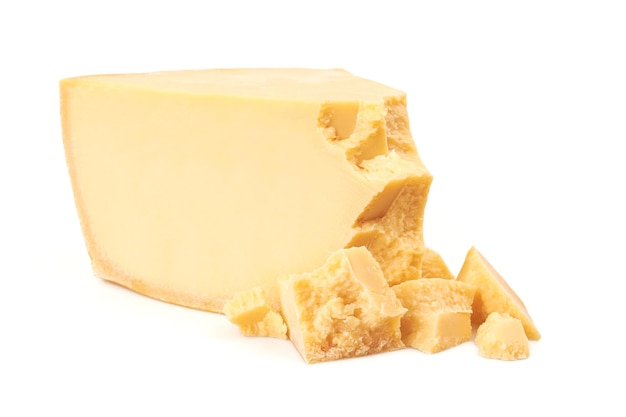 Parmesan-Käse, isoliert auf Weiß