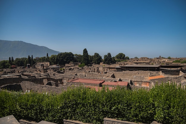 Parque Arqueológico de Pompéia uma enorme área de escavação nas proximidades do Vesúvio, no sul da Itália Uma cidade antiga que morreu tragicamente sob lava