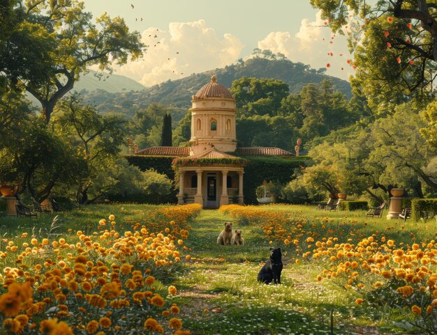 parque de outono com árvores e folhas