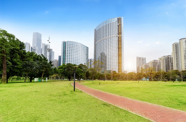 Parque e arquitetura urbana moderna