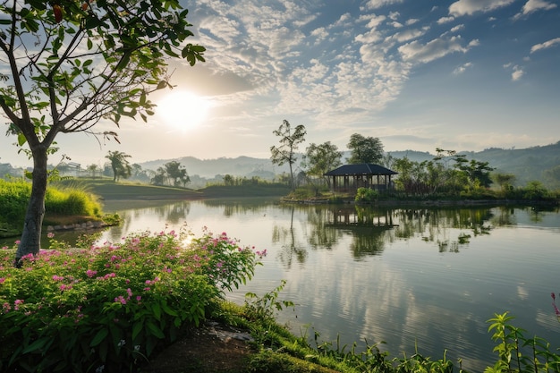 Foto parque familiar en el campo de chiang rai
