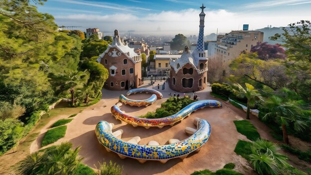 Foto parque guell barcelona (em inglês)