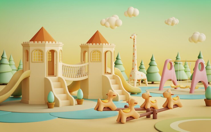 Parque infantil con color pastel