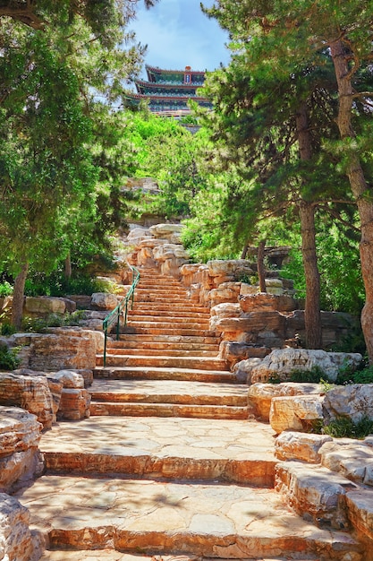 Foto parque jingshan, ou coal mountain, perto da cidade proibida, pequim, china