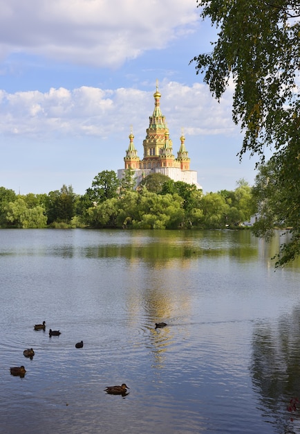 Parque Kolonistsky en Peterhof Catedral de los santos Pedro y Pablo