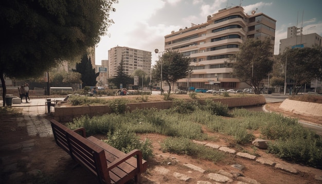 parque na cidade vista da cidade generativa AI