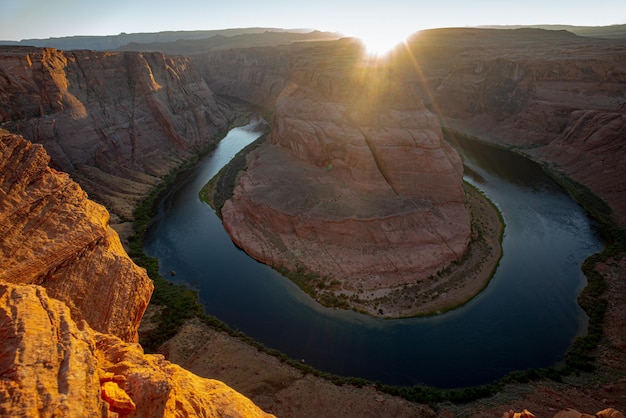 Parque nacional do grand canyon glen canyon famoso local de caminhada em ferradura pelo grand canyon