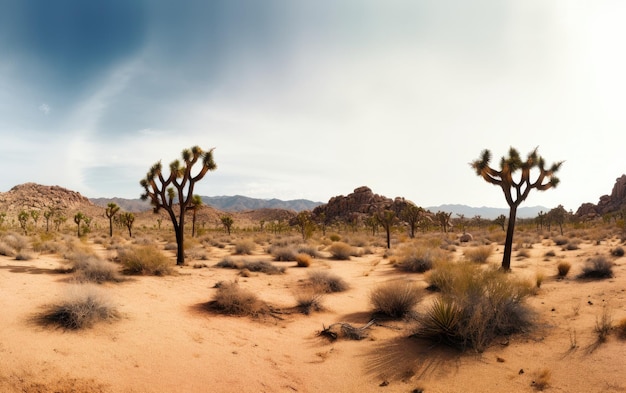 Parque Nacional Joshua Tree, Estados Unidos Imagen panorámica Inteligencia Artificial generativa