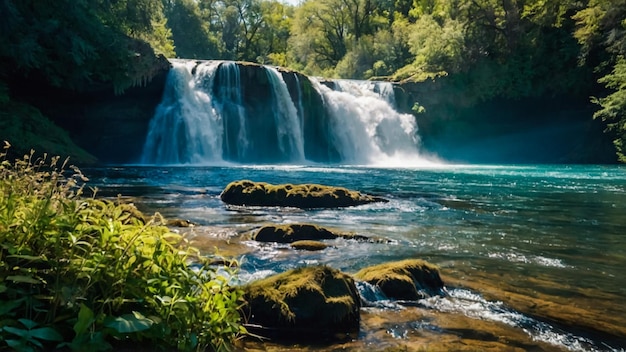 Foto el parque nacional de krka, en croacia, con sus increíbles cascadas