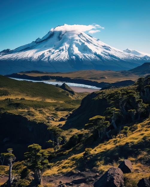 Foto parque nacional natural los nevados con volcanes nevados