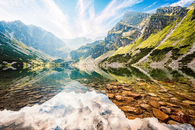 Parque Nacional Tatra na Polônia Panorama das montanhas Tatra Caminhadas no vale Gasienicowa Hala Gasienicowa para Czarny Staw Gasienicowy perto de Kasprowy Wierch