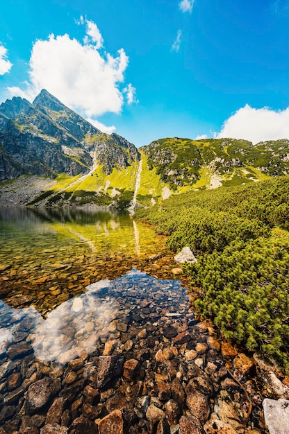 Parque Nacional Tatra en Polonia Panorama de las montañas Tatra Senderismo en el valle de Gasienicowa Hala Gasienicowa a Czarny Staw Gasienicowy cerca de Kasprowy Wierch