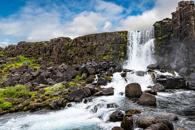 Parque Nacional Thingvellir en el oeste de Islandia durante el verano