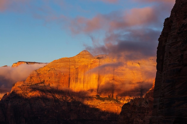 Parque Nacional Zion al amanecer. Utah, Estados Unidos