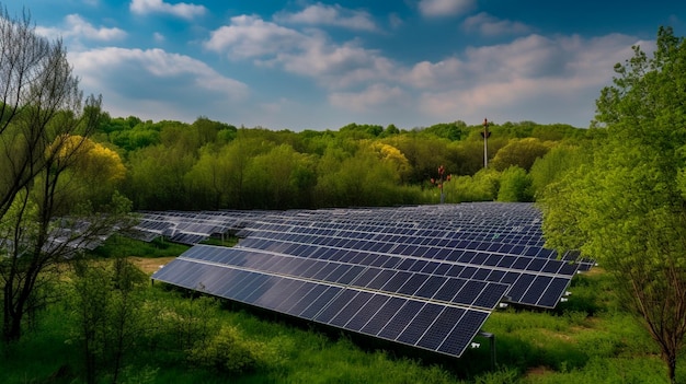 Parque de paneles solares IA generativa