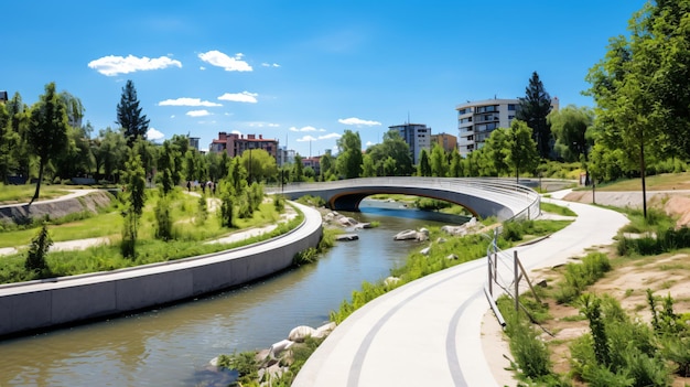 Parque Sazova com um céu azul brilhante