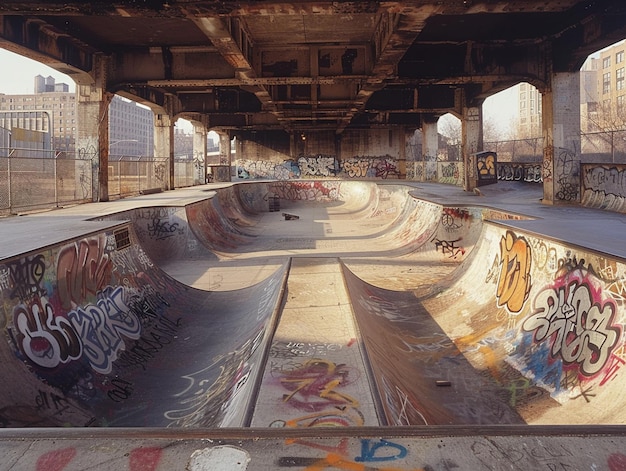 Foto el parque de skate define el borde urbano en el negocio de los deportes de acción