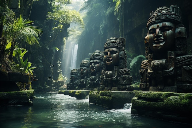 Parque del Tótem en la isla de Ubud Bali, Indonesia