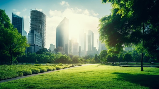 parque verde da cidade em xangai china Generative AI
