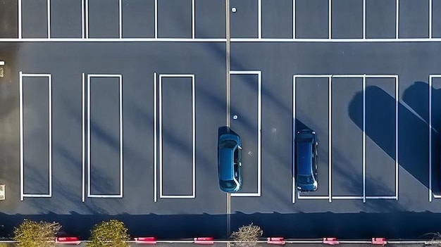 Parques de estacionamento vazios vista aérea