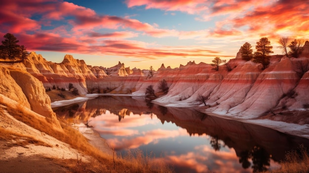 Parques Nacionais do Colorado Nascer de Sol no Bries Canyon e no Deserto Pintado