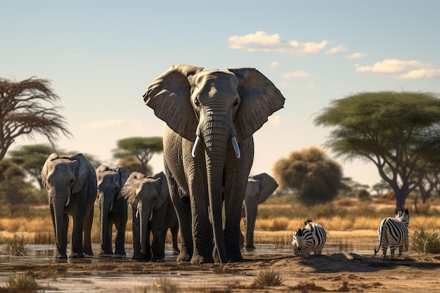 Foto parques nacionales hwange diversidad de vida silvestre de generative ai