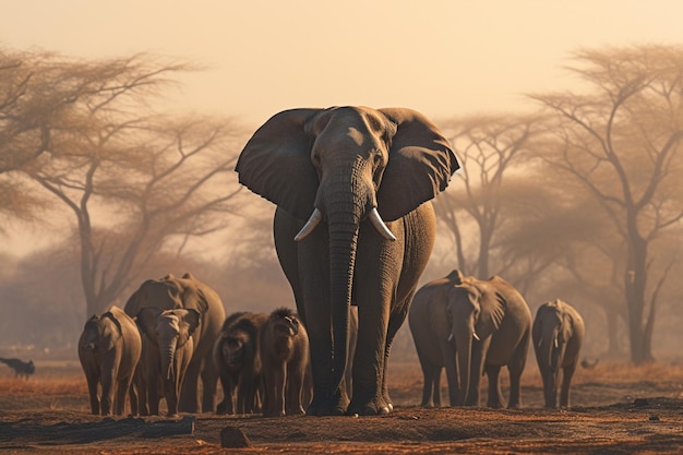 Foto parques nacionales hwange diversidad de vida silvestre de generative ai