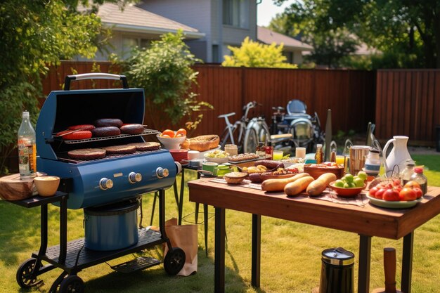 Foto una parrilla de barbacoa con una variedad de astillas de madera para diferentes sabores de humo