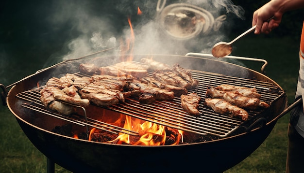 La parrilla en una barbacoa