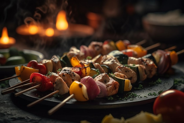 Una parrilla con fuego de fondo