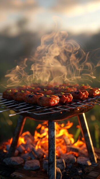 Foto la parrilla está hecha de metal y tiene la palabra 