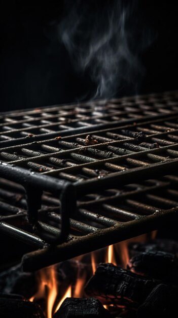 Una parrilla de la que sale humo