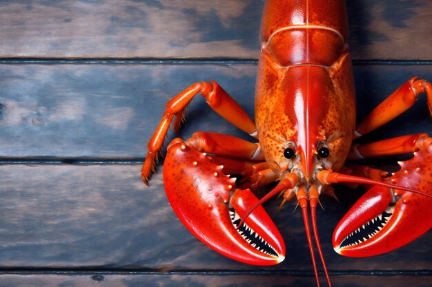 Foto a la parrilla rojo cocido de fondo langosta mariscos garra cocido cangrejo comida cangrejos ia generativa