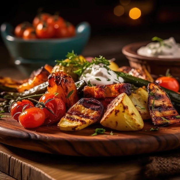 Parrillada tradicional de verduras IA Generativa