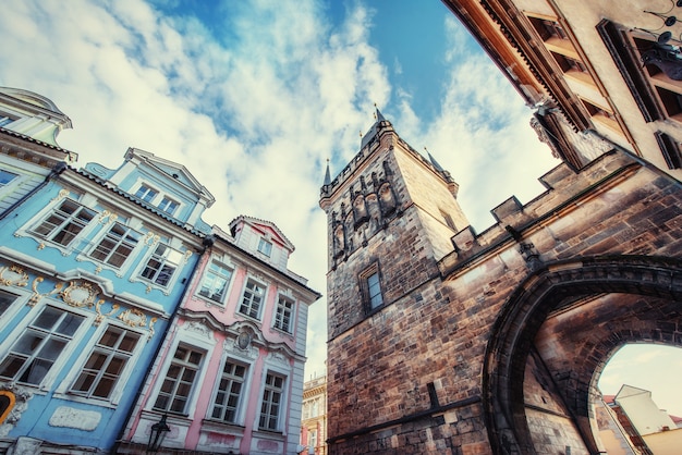 La parte antigua de Praga tomada del Puente de Carlos