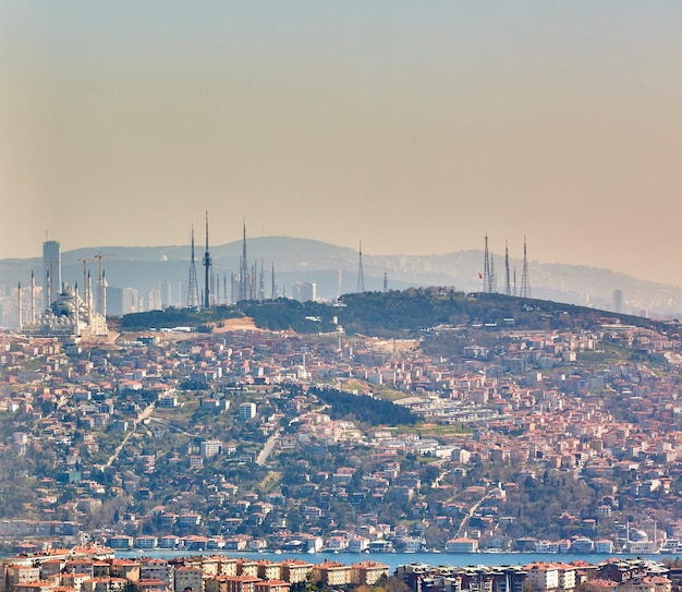 Parte asiática de Istambul, a costa de Uskudar, a vista aérea