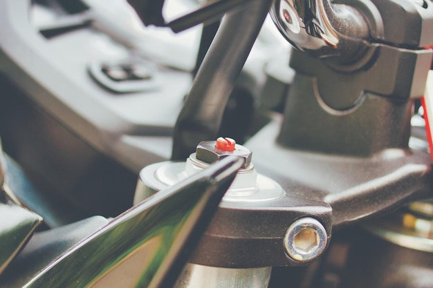 Parte de motocicleta em close-up