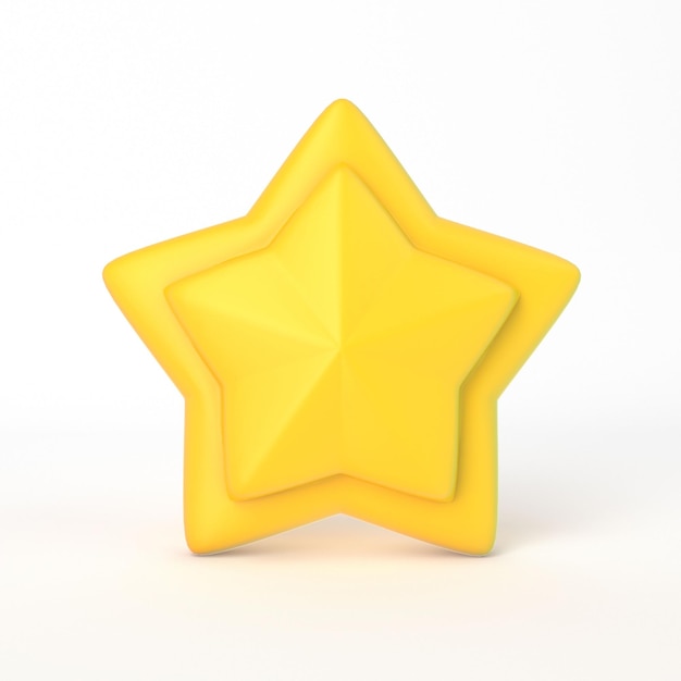 Parte frontal da estrela em fundo branco