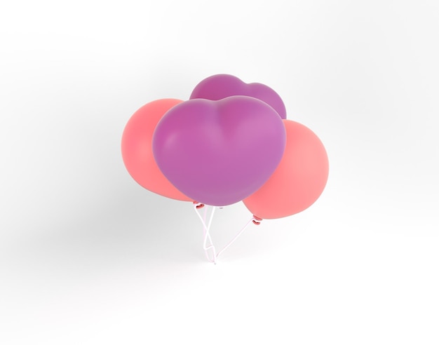 Parte frontal de globos con fondo blanco.