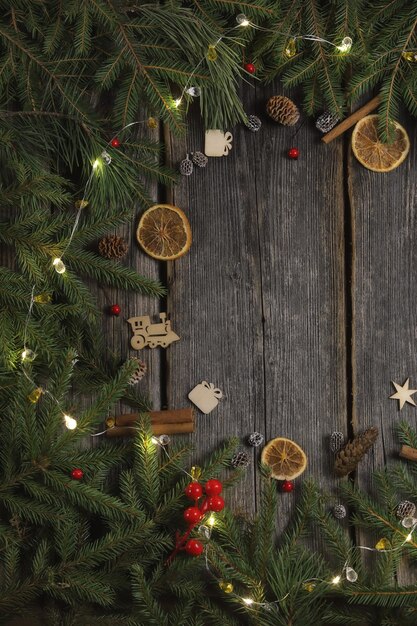 Una parte del marco de decoración de madera de Navidad