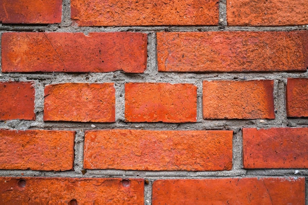 Una parte de la vieja pared de ladrillo rojo de textura o fondo.