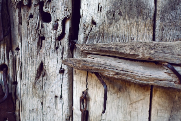 Foto parte de la vieja puerta de madera de cerca