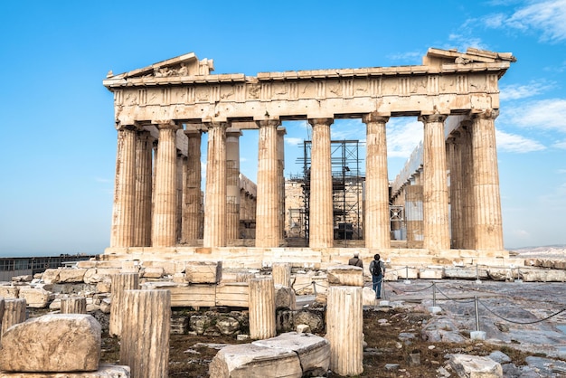 Partenon na colina da Acrópole Atenas Grécia É um dos principais marcos de Atenas