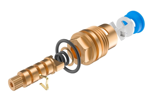 Partes de la glándula del grifo del cartucho del grifo Representación 3D