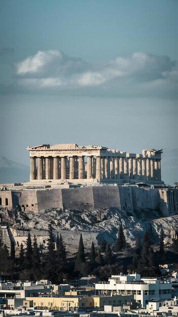 Foto parthenon auf der akropolis in athen, griechenland