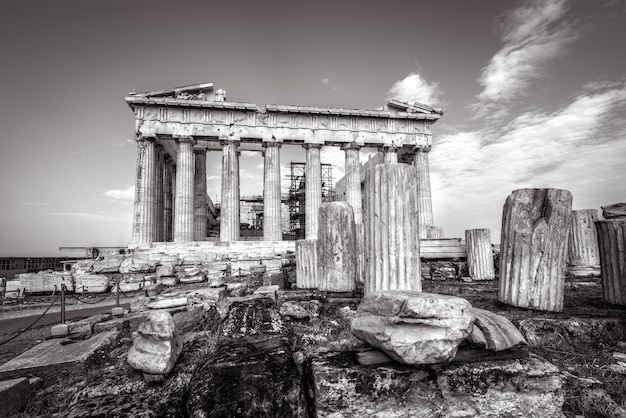 Parthenon in Schwarz und Weiß Athen Griechenland